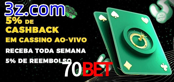 Promoções do cassino ao Vivo 70BET